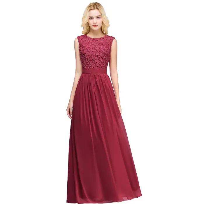 Robe de Demoiselle d'Honneur Élégante en Mousseline de Soie pour Femme