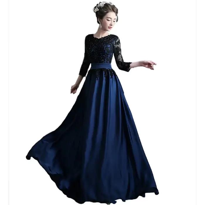 Robe de mariée à paillettes à manches longues pour mariée