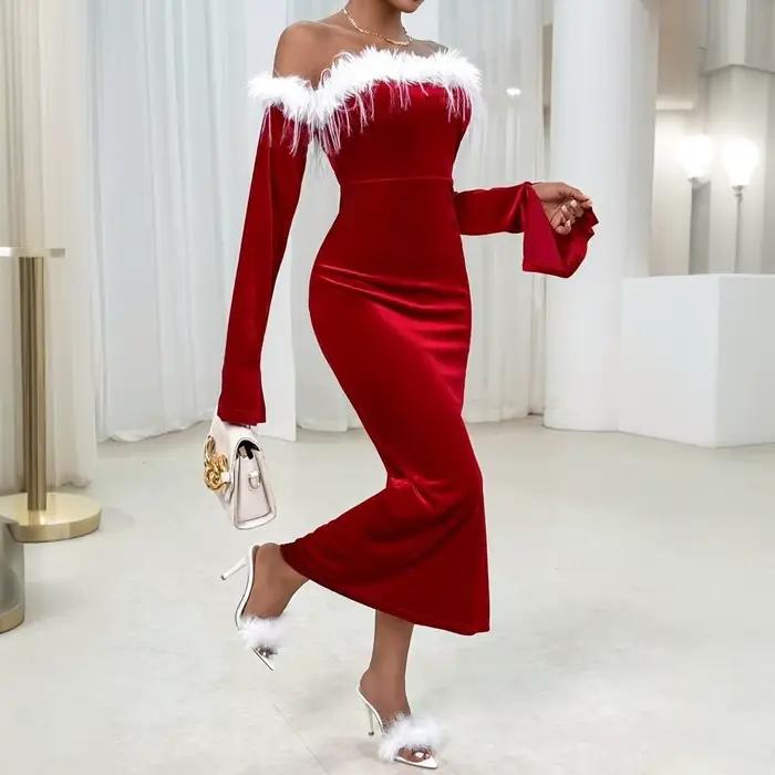 Robe de noël rouge Sexy