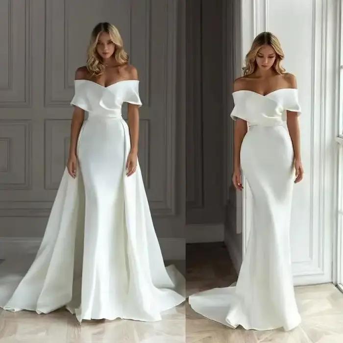 Robe De mariée traînante détachable