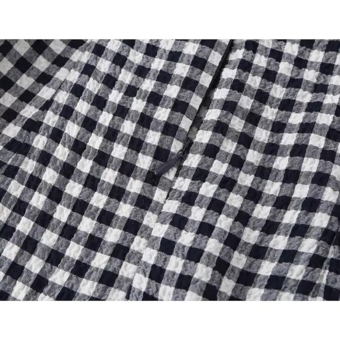 Nouvelle Robe Midi Élégante à Carreaux pour Femme Été 2026