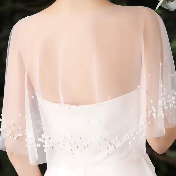 Cape de robe de soirée de mariage avec perles