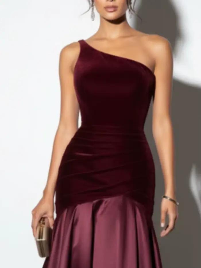 Robe de soirée bordeaux pour femme 2026