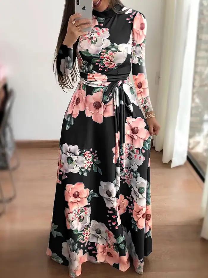 Robes Slim décontractées à manches longues pour femmes