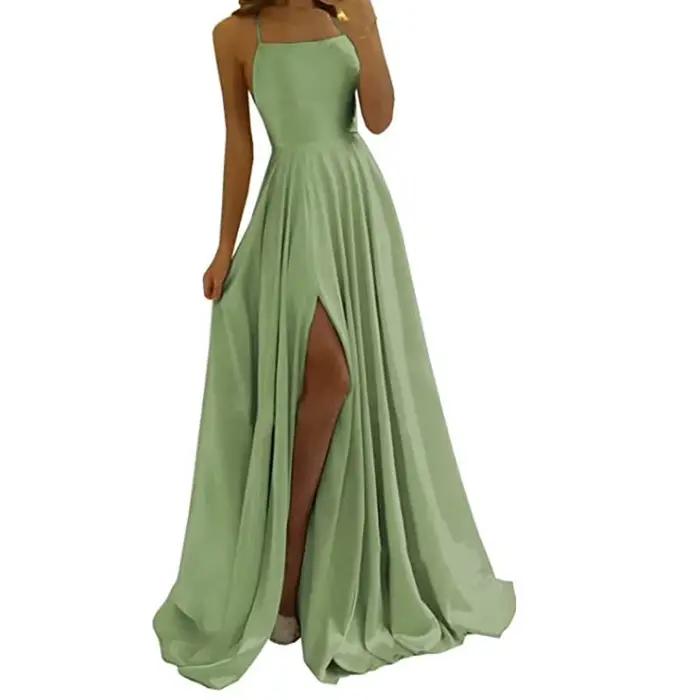 Robe de bal en Satin vert menthe