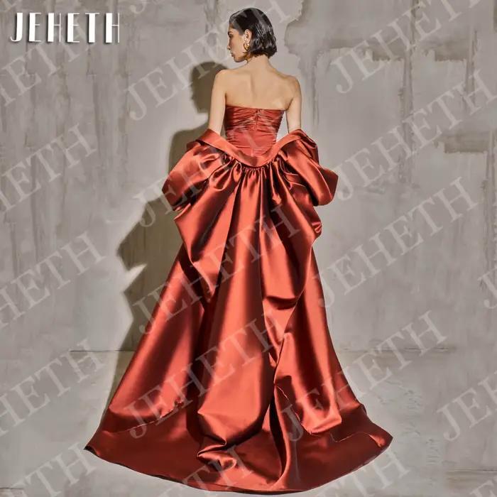 JEHETH longue sirène robes de soirée élégant épaules nues sans bretelles Satin sur mesure Occasion robe personnalisée