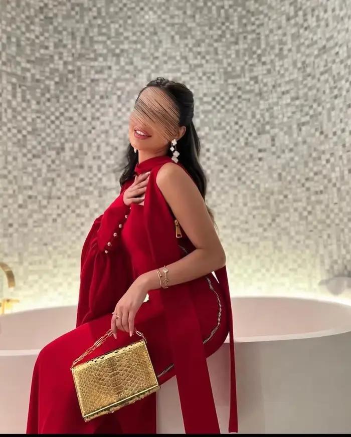 Robe de soirée en Satin rouge