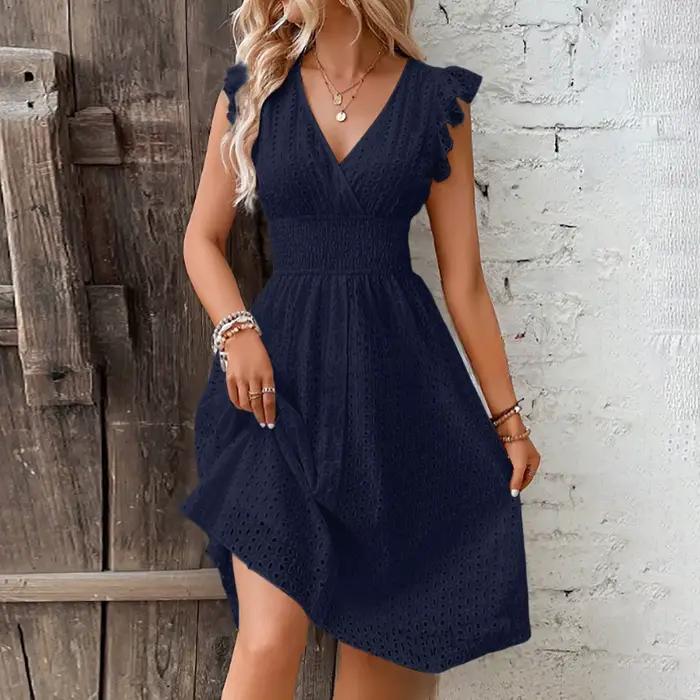 Robe courte en dentelle pour femmes