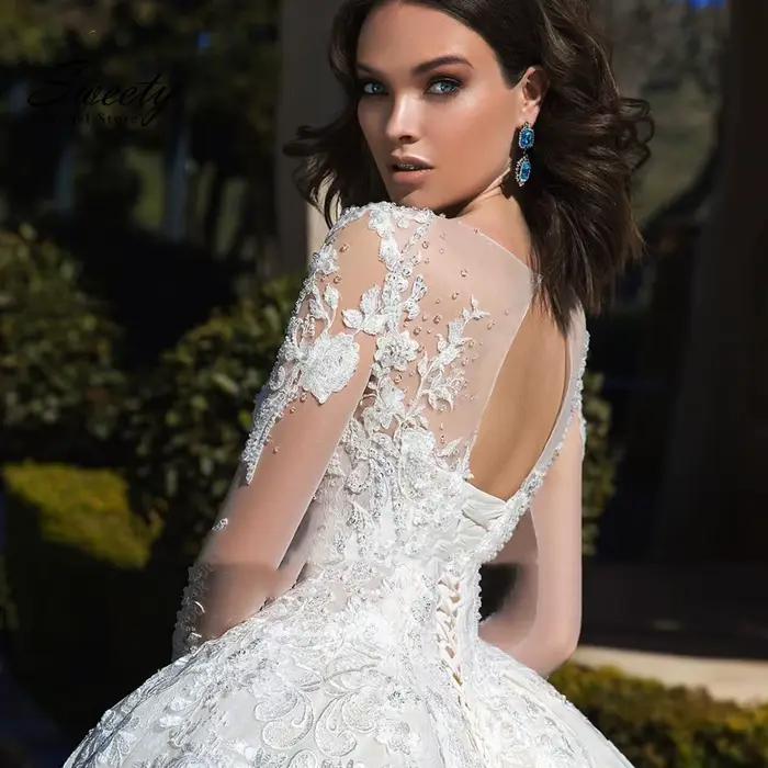 Robe de Mariée de Luxe en Organza Perlé