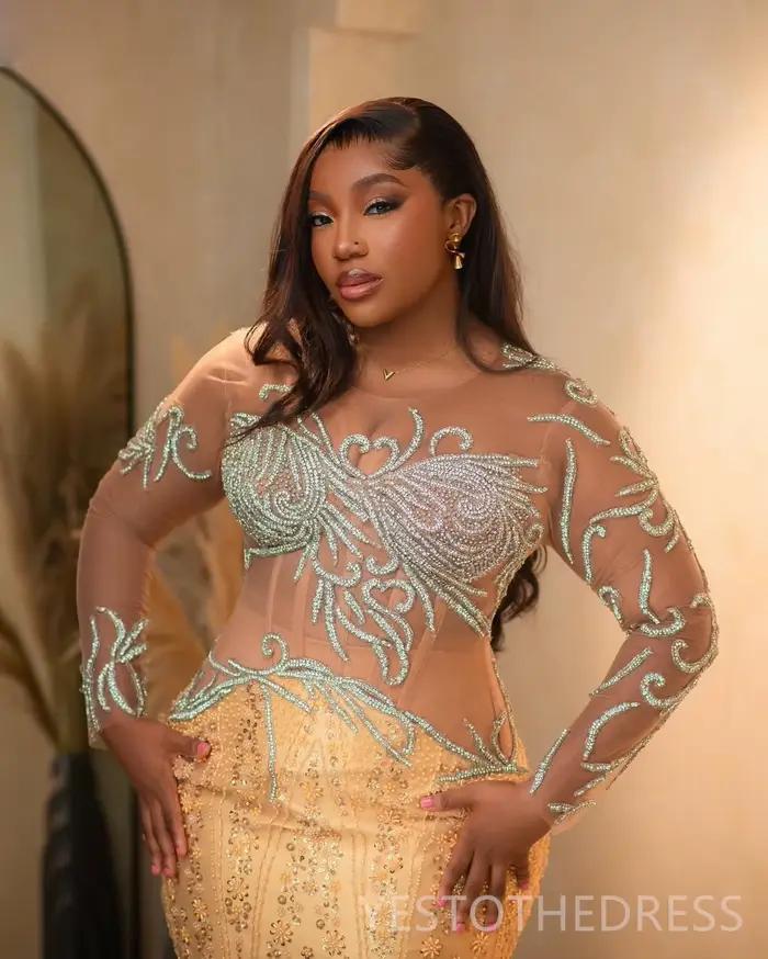 Robe de bal dorée grande taille