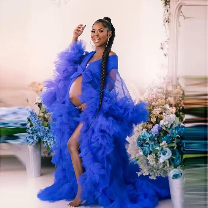 Robes longues en tulle moelleux pour femmes