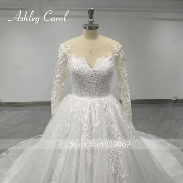 Ashley Carol-Robe de Mariée Sexy à Manches sulf