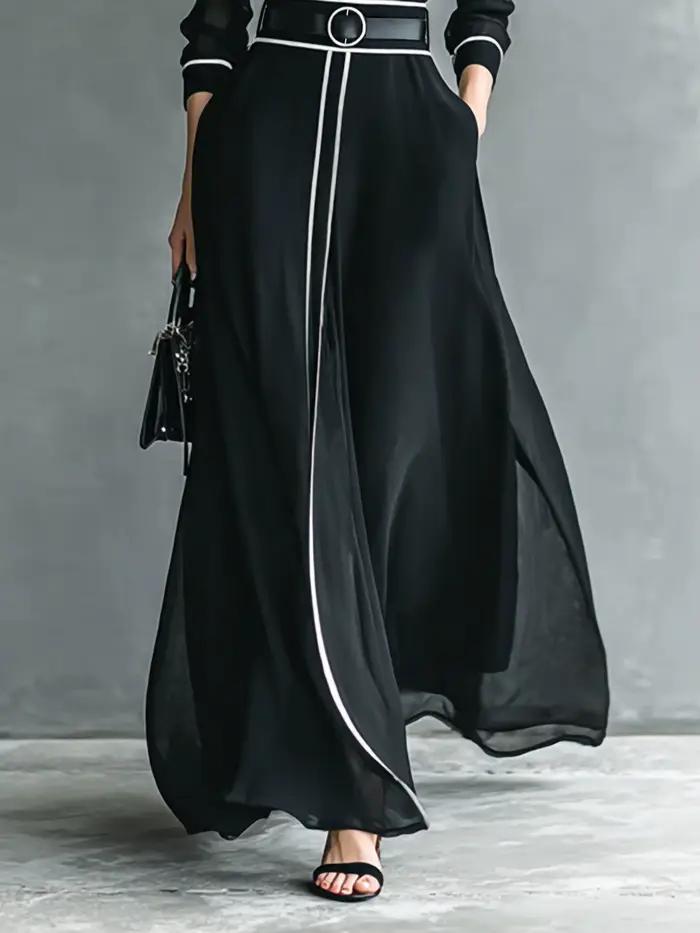 Robe longue élégante en mousseline de soie