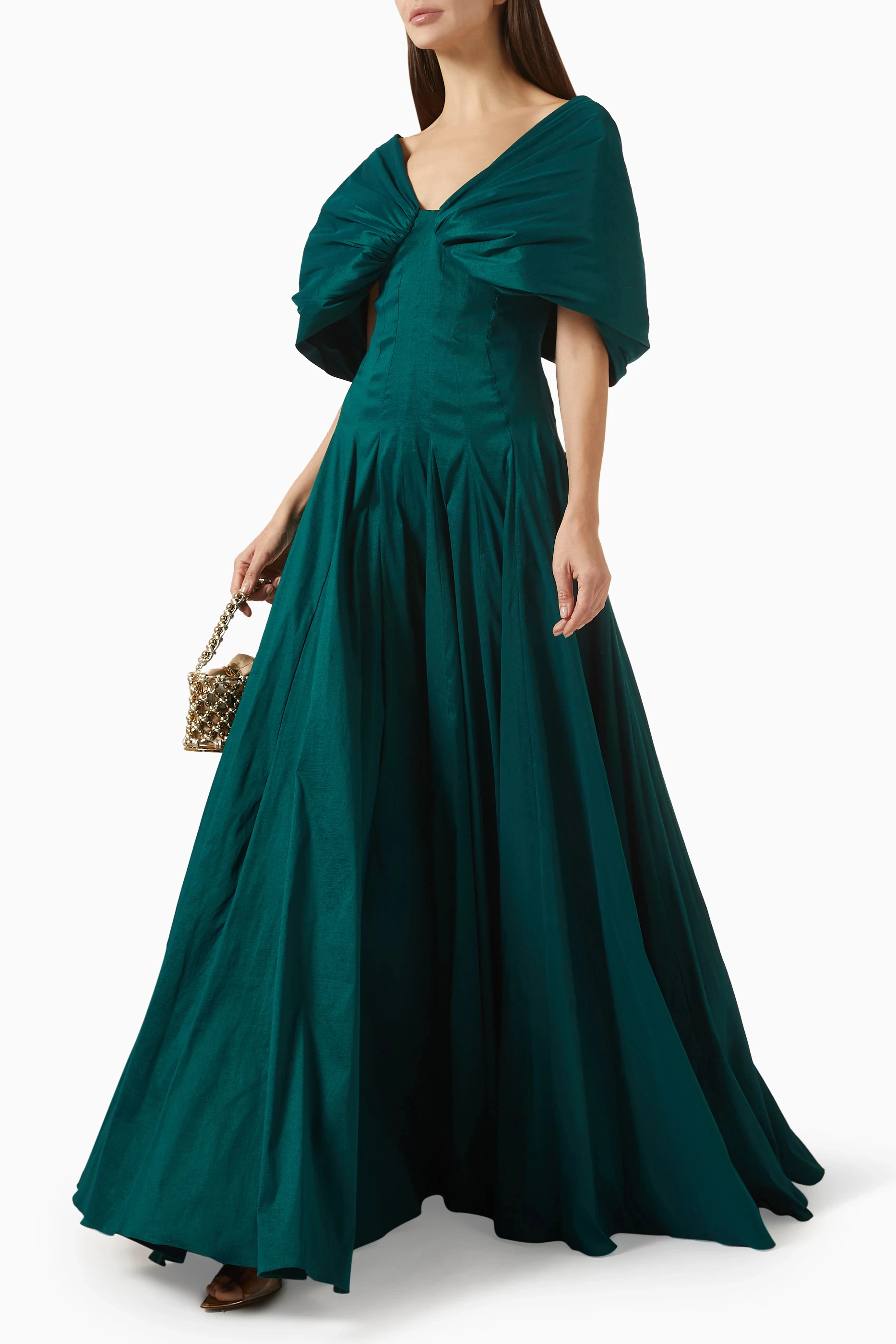 Robe de soirée élégante à col en V pour femmes