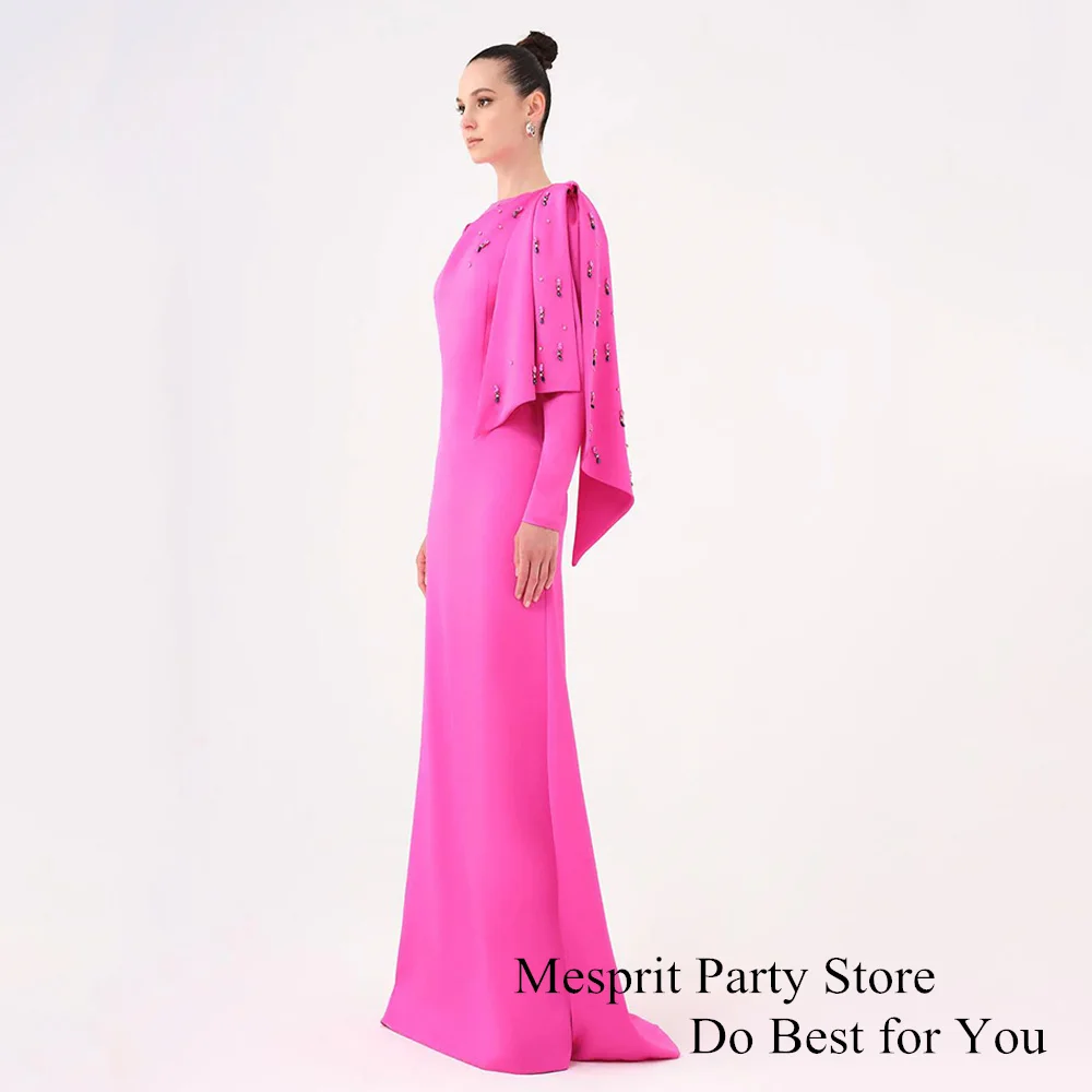 Po-Robe de Soirée en Satin à Manches sulfPersonnalisée