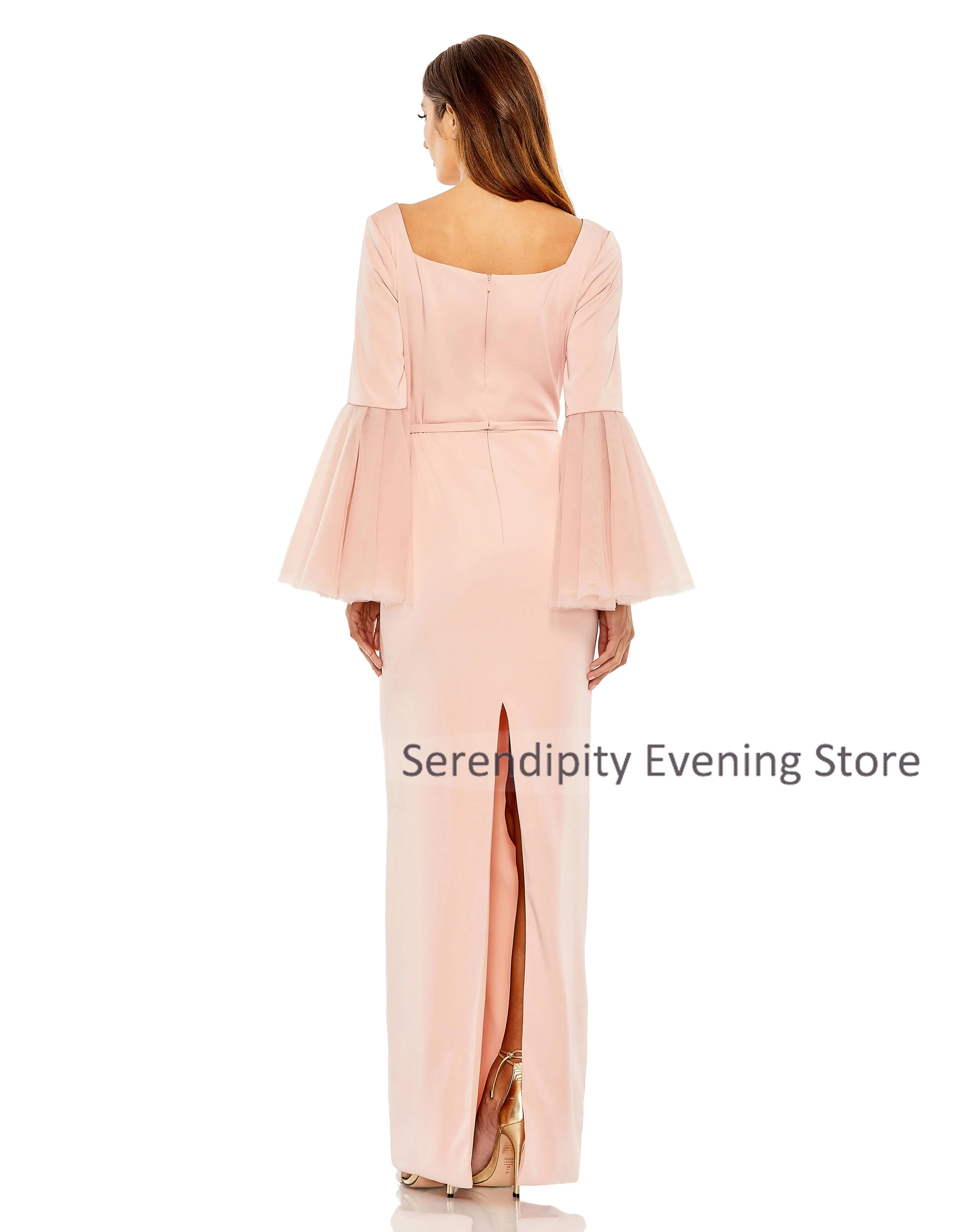 Robe de soirée rose clair personnalisée