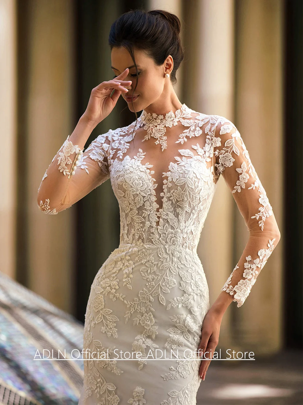 Robe de Mariée Sirène Personnalisée à Manches sulf
