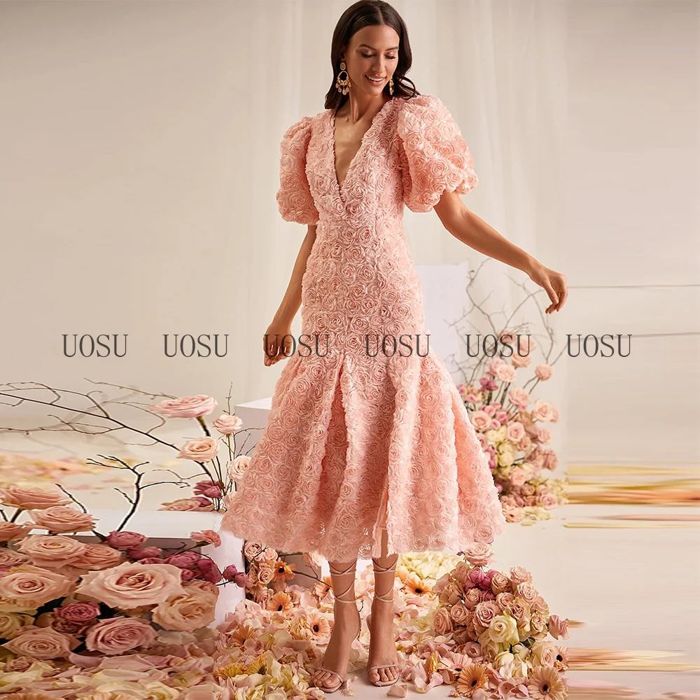 Robes de bal roses 2025 fleurs