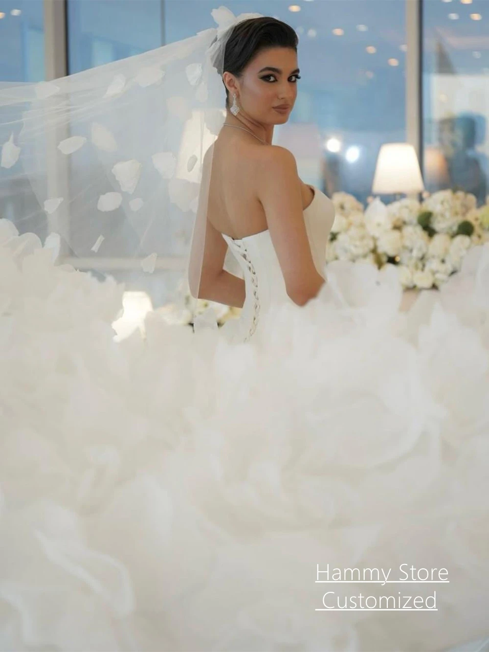 Robe de mariée personnalisée avec fleurs