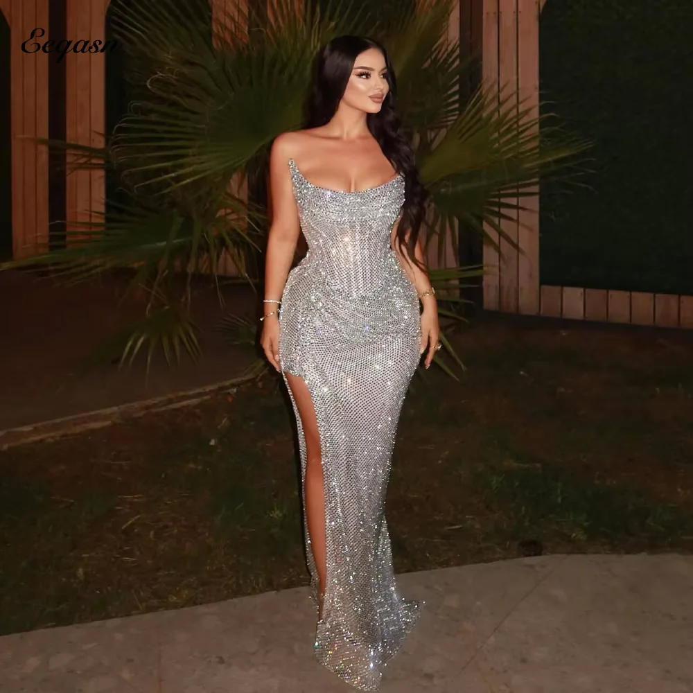Robe de soirée sirène scintillante pour femmes