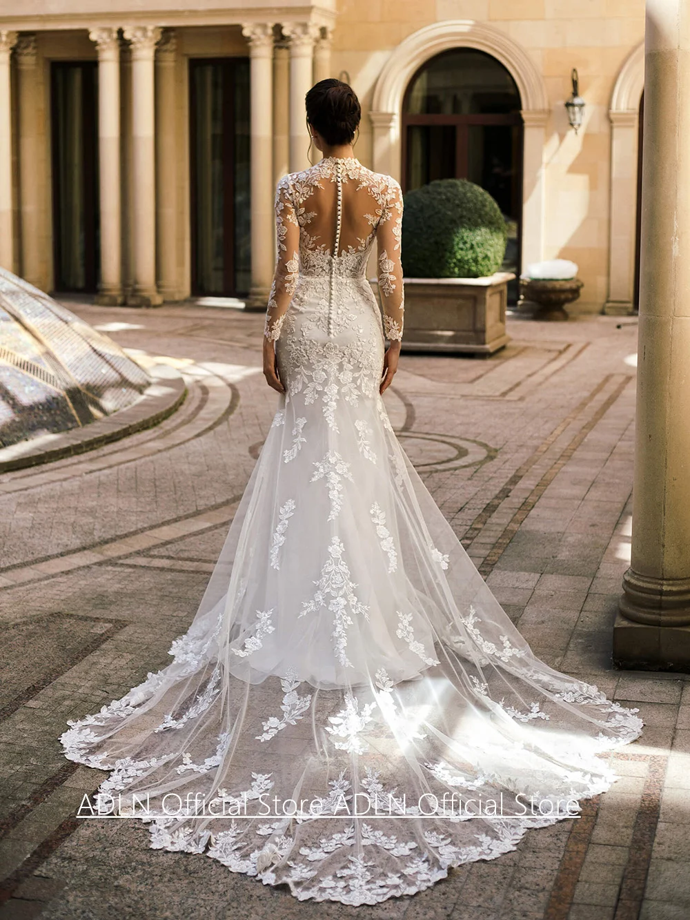 Robe de Mariée Sirène Personnalisée à Manches sulf
