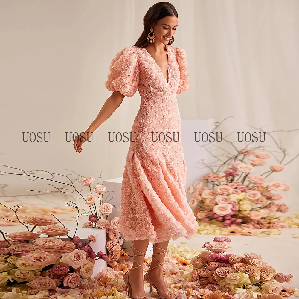 Robes de bal roses 2025 fleurs