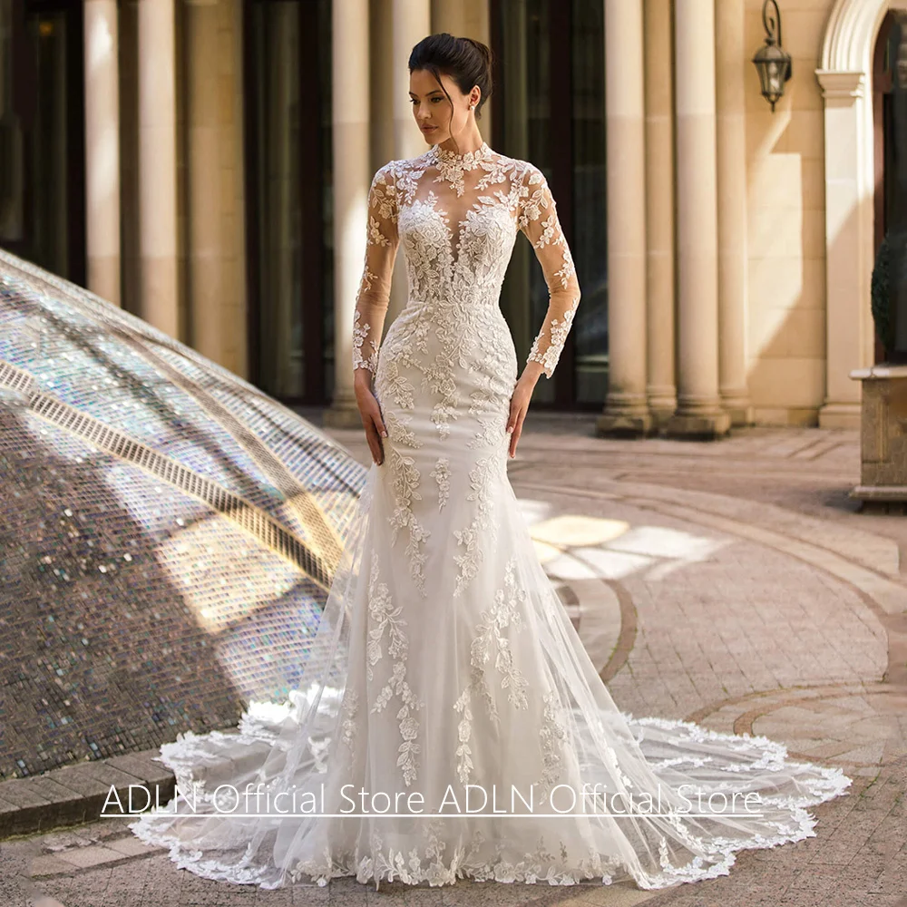 Robe de Mariée Sirène Personnalisée à Manches sulf